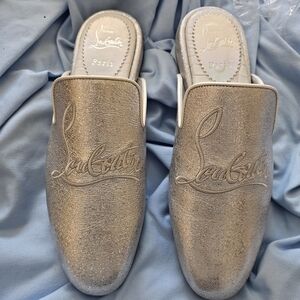 Christian Louboutin Silver Mules